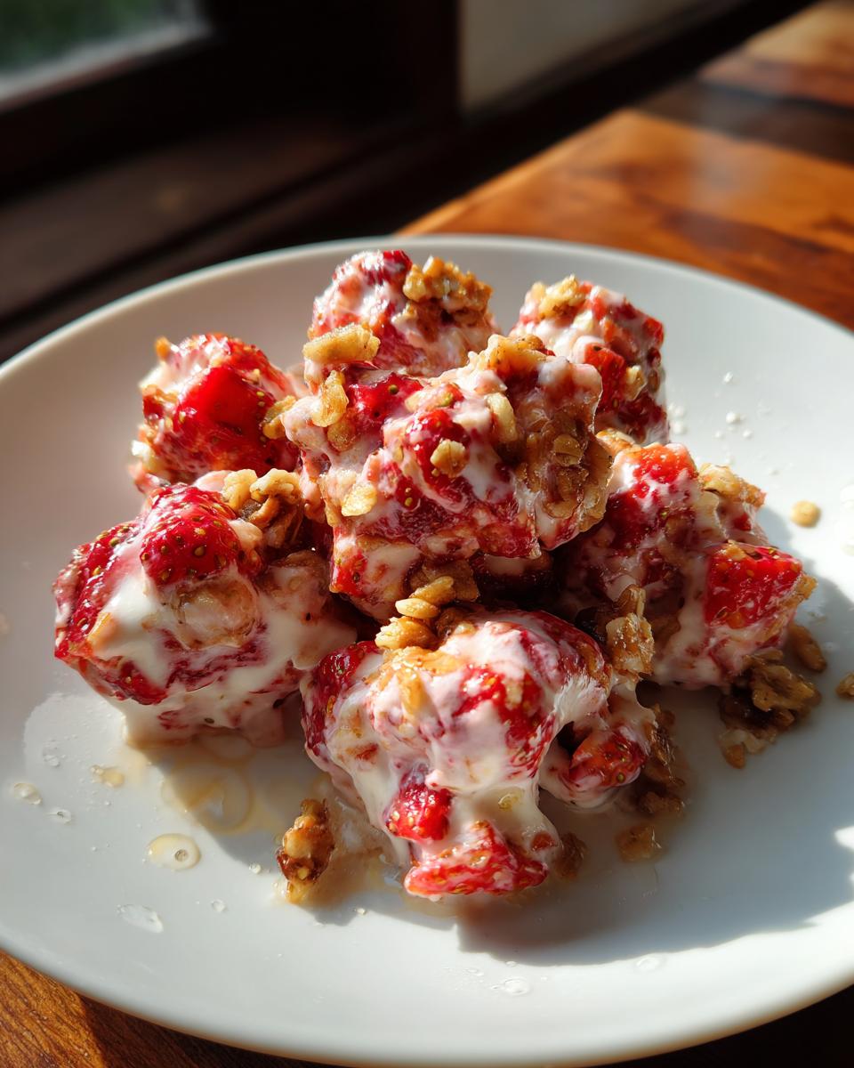 strawberry yogurt clusters - detail 1