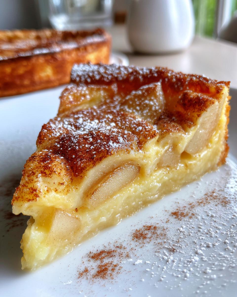 Apple and custard impossible pie - detail 1