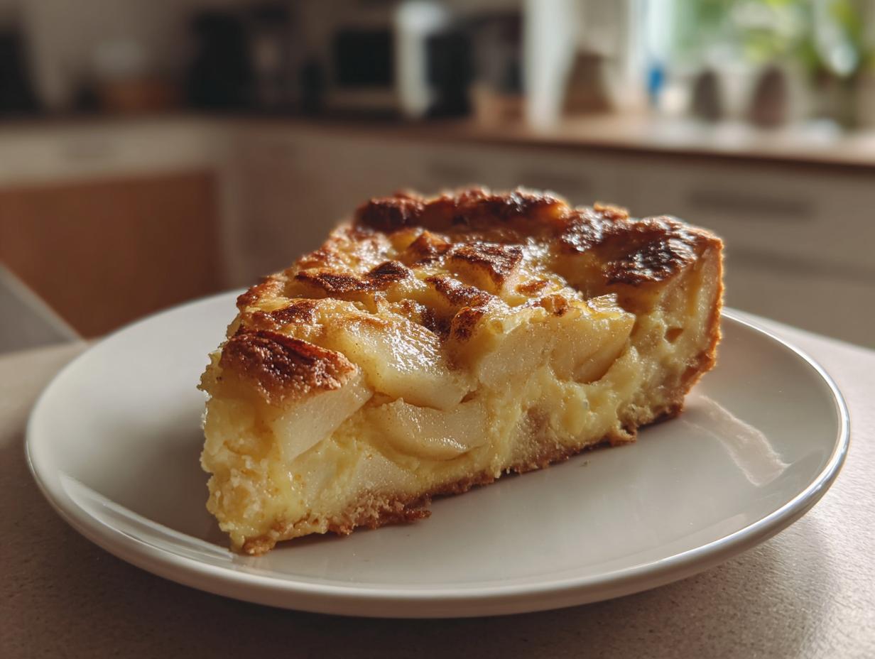 Apple and custard impossible pie
