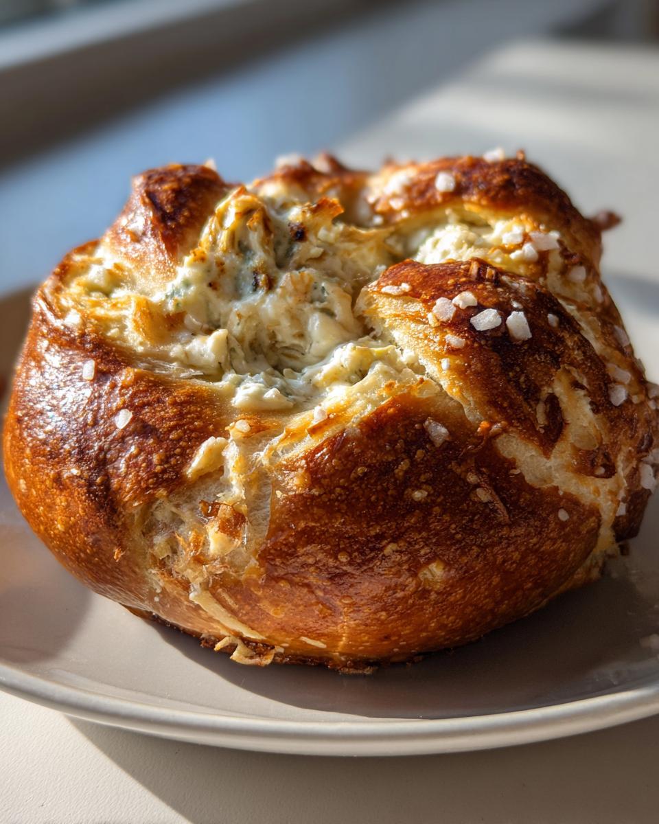Artichoke Dip Stuffed Pretzel - detail 1