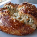Artichoke Dip Stuffed Pretzel