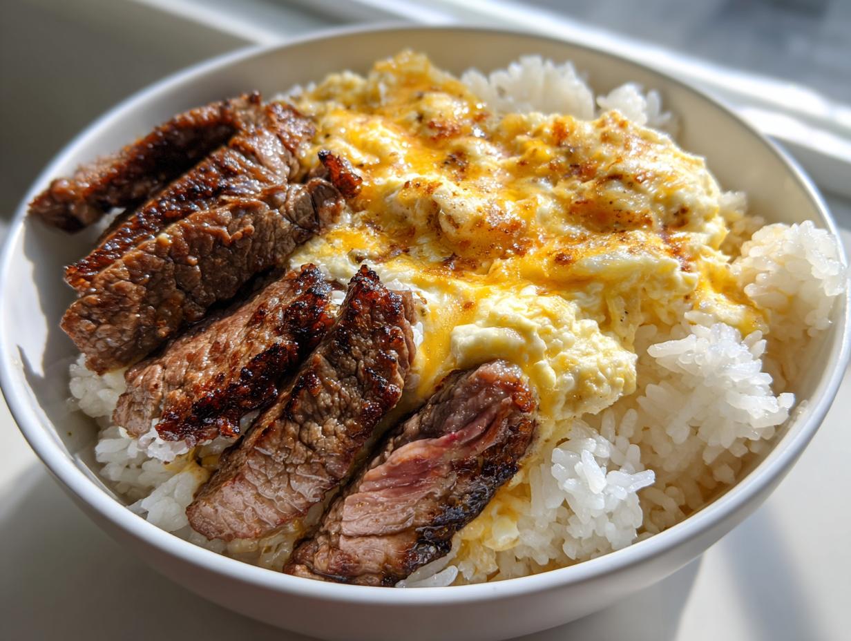 25-Minute Cheesy Steak & Rice Recipe – Irresistible Comfort Food