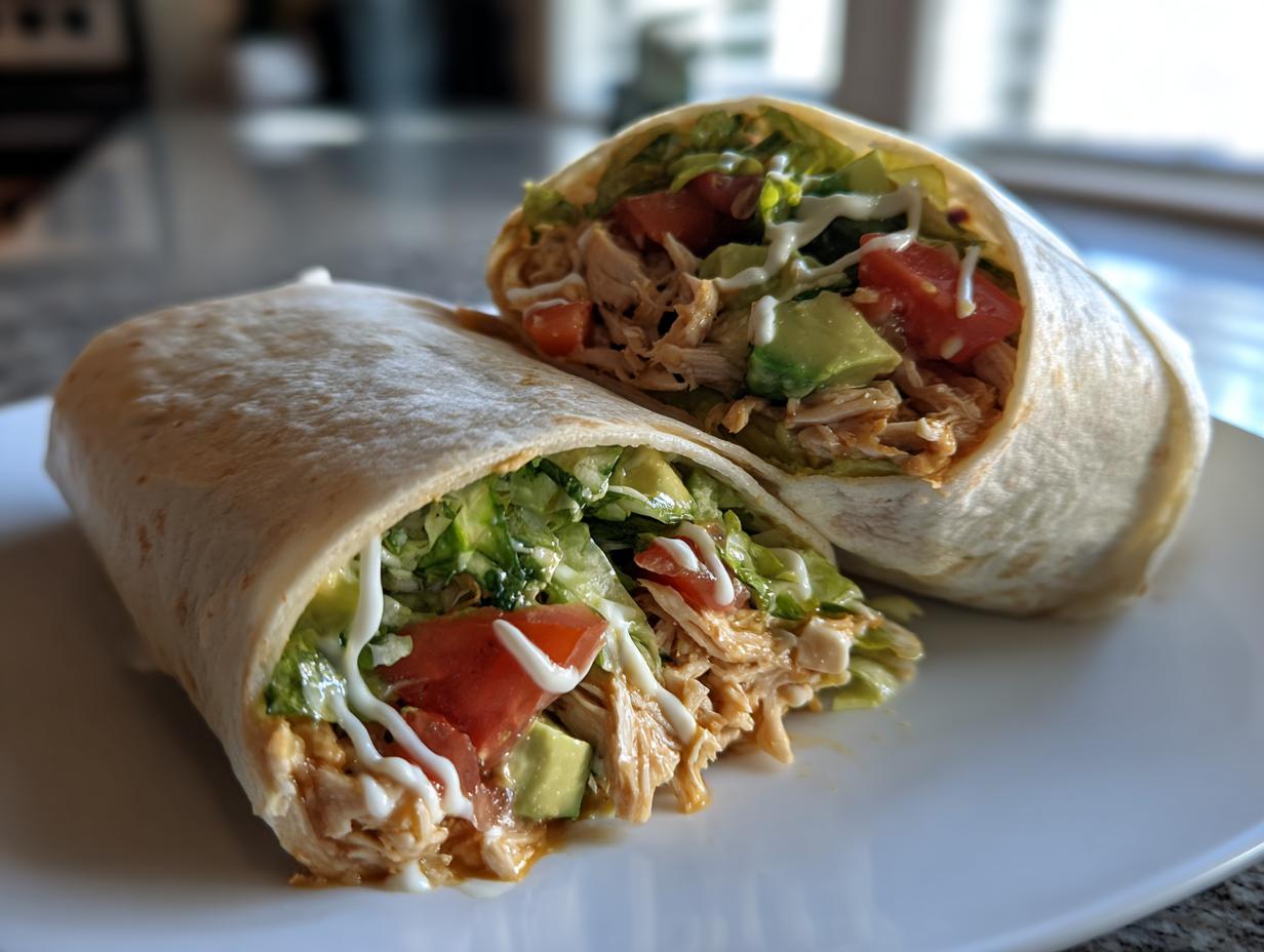 10-Minute Chicken Avocado Wrap With Irresistible Creamy Goodness