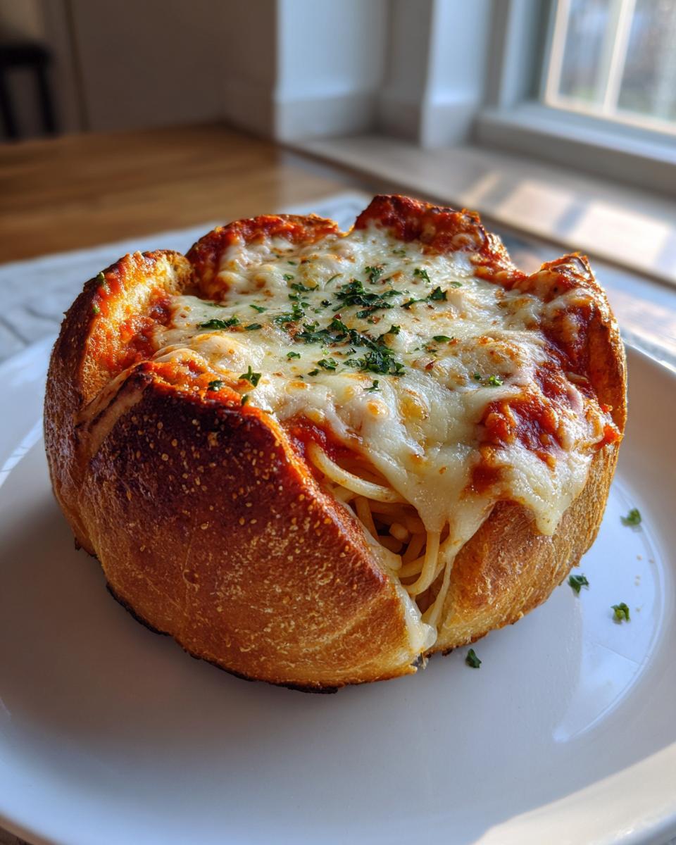 Spaghetti Garlic Bread Bowls - detail 1
