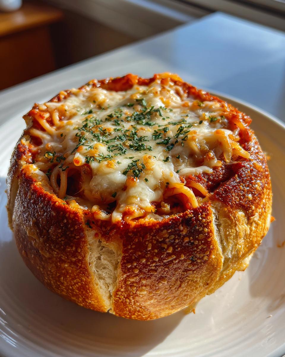 Spaghetti Garlic Bread Bowls - detail 3