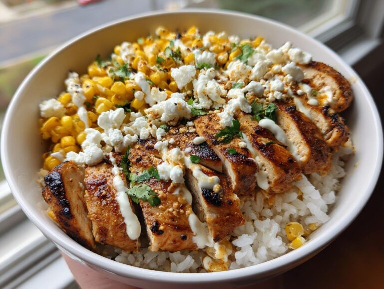 Street Corn Chicken Rice Bowl