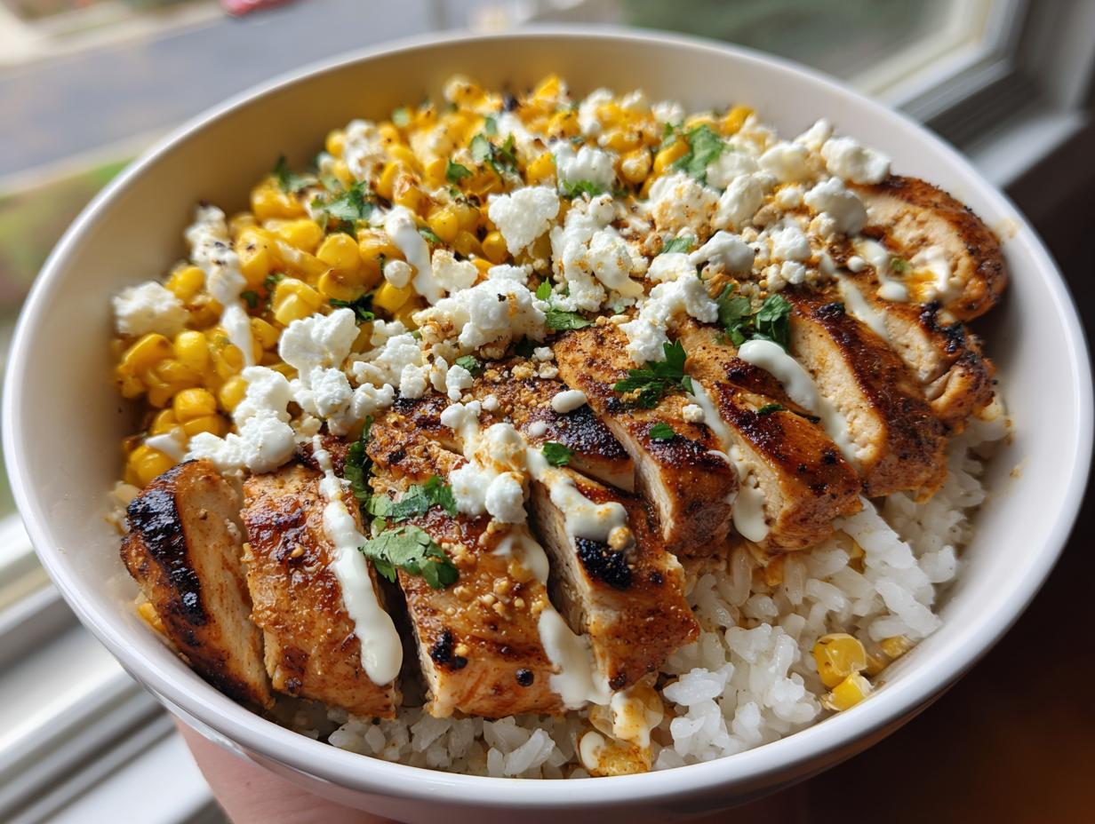 Smoky 30-Minute Street Corn Chicken Rice Bowl Bliss