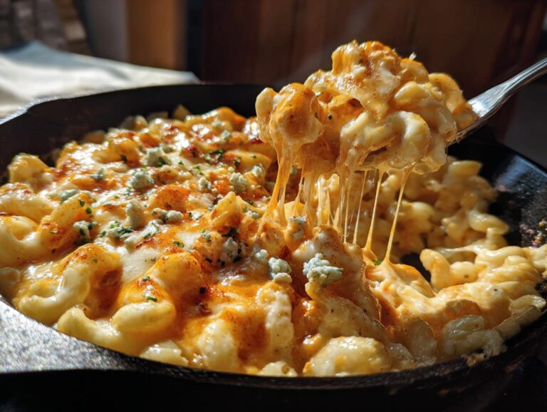 buffalo chicken mac and cheese skillet