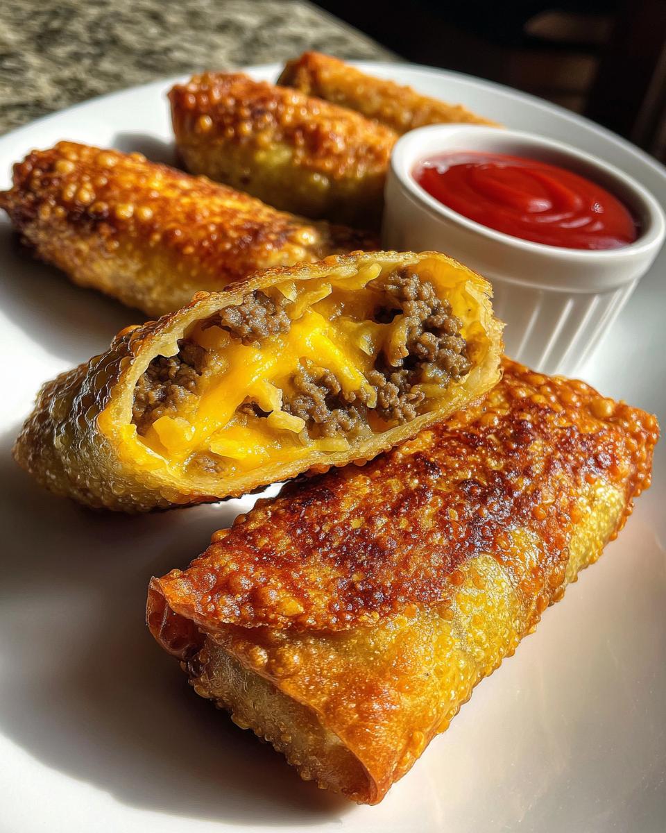 cheeseburger eggrolls - detail 1