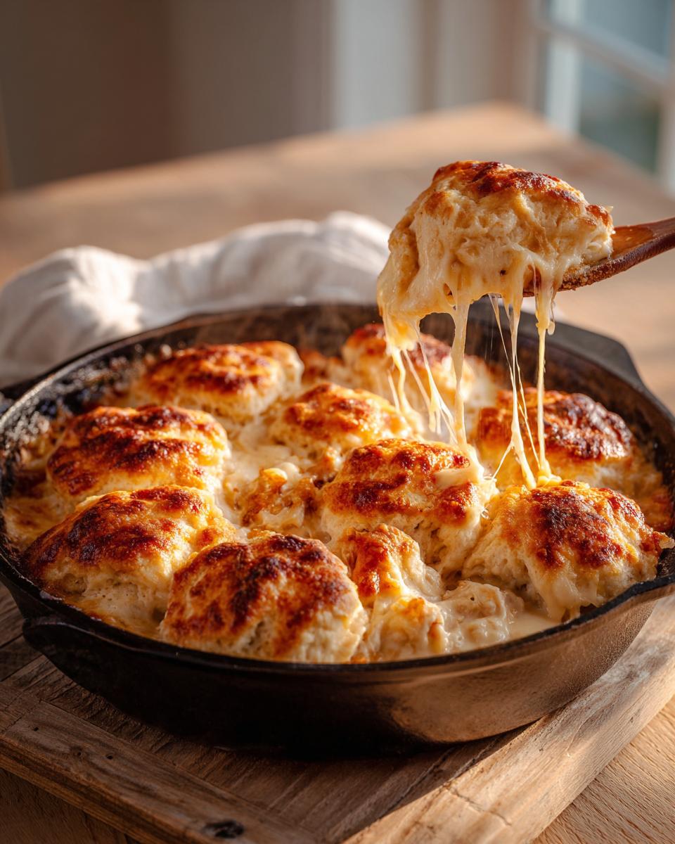 cheesy chicken biscuit dump skillet - detail 1
