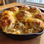 cheesy chicken biscuit dump skillet