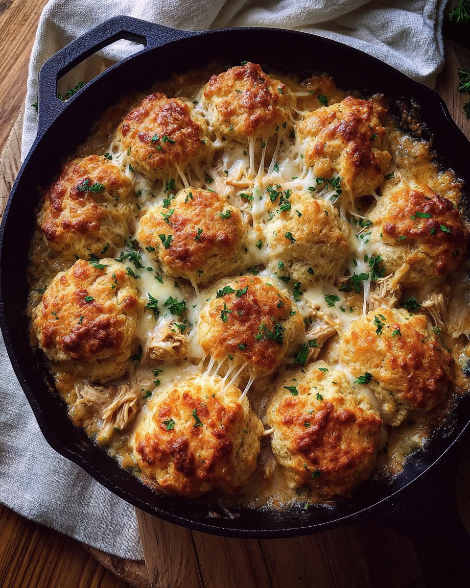cheesy chicken biscuit dump skillet - detail 2