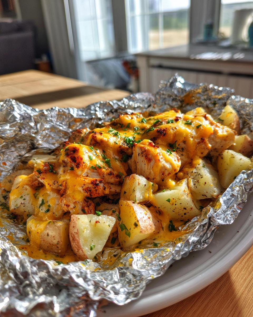 cheesy ranch chicken and potato foil packets - detail 2