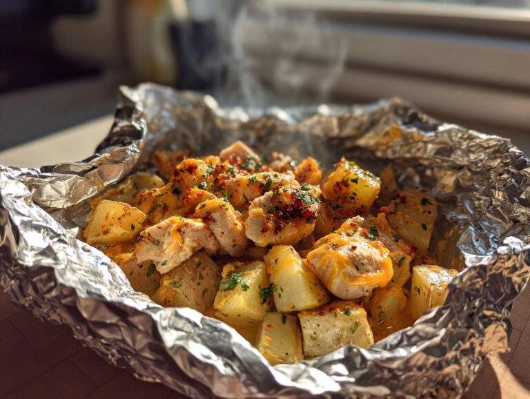 cheesy ranch chicken and potato foil packets