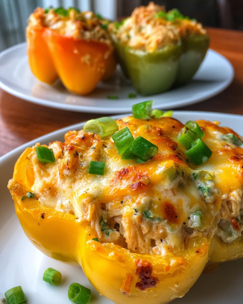 cheesy ranch chicken stuffed peppers - detail 1