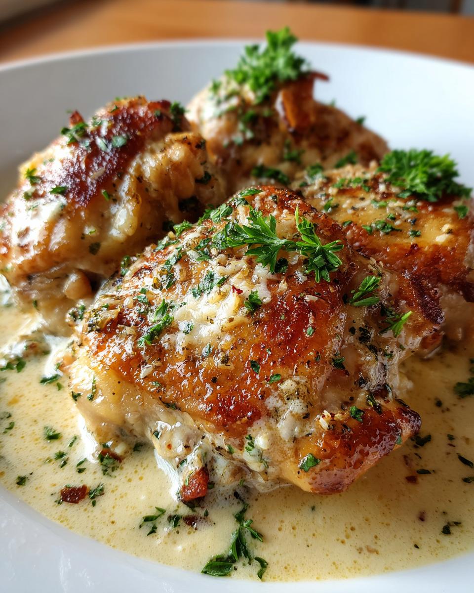 creamy garlic parmesan chicken thighs - detail 2