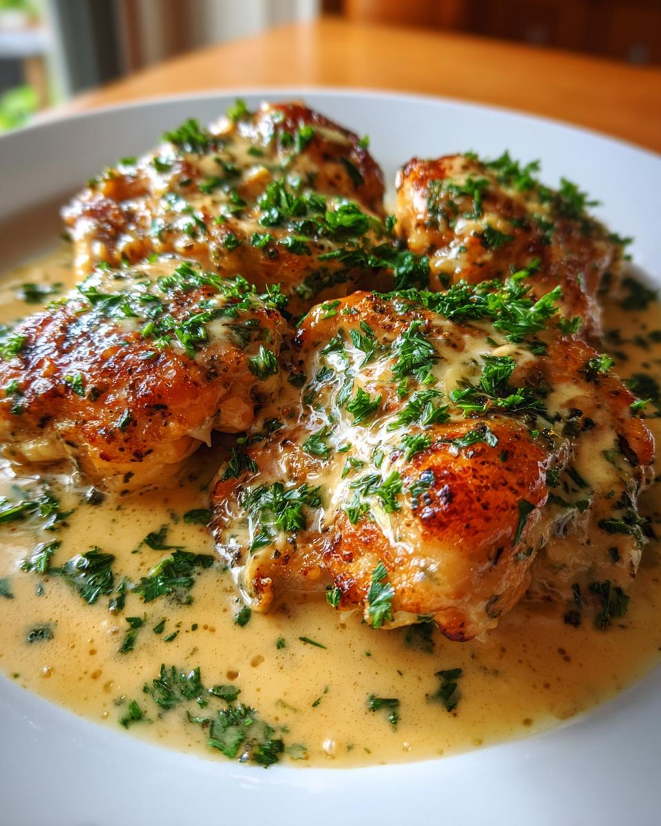 creamy garlic parmesan chicken thighs - detail 4