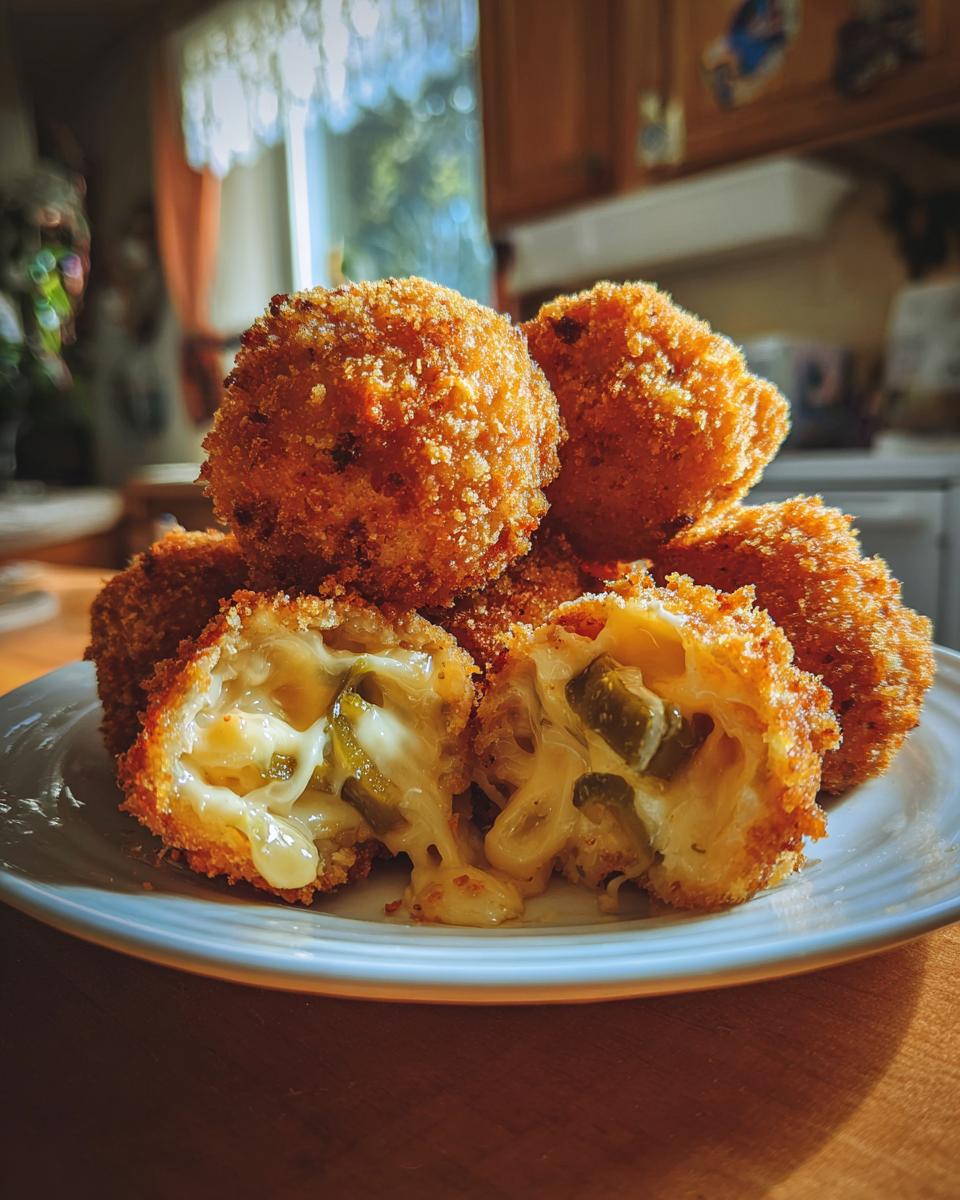 fried pickle ranch cheese bombs - detail 2