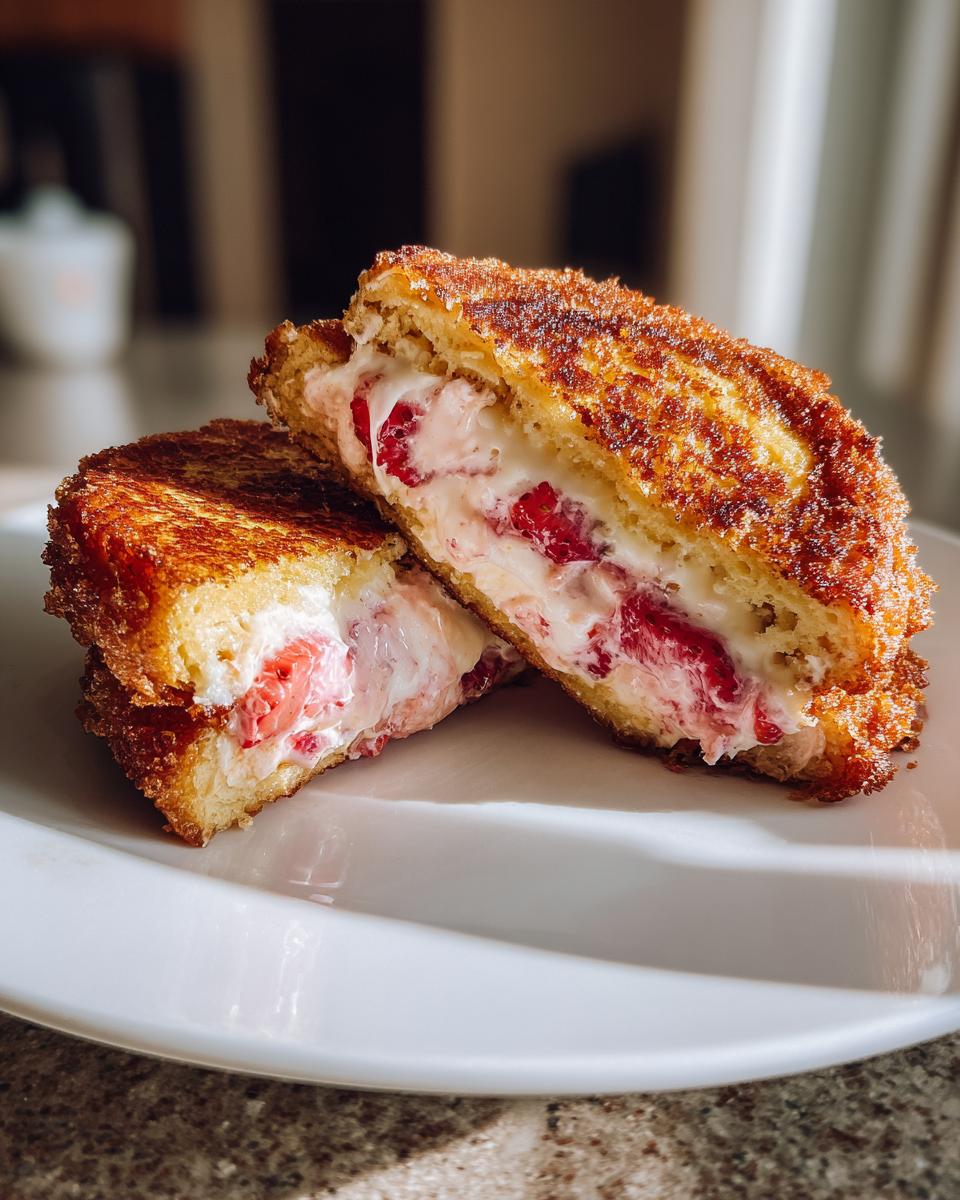 fried strawberry cheesecake sandwiches - detail 1