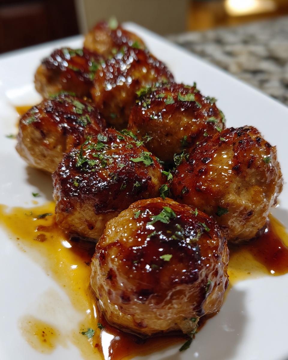honey garlic ground turkey meatballs - detail 1