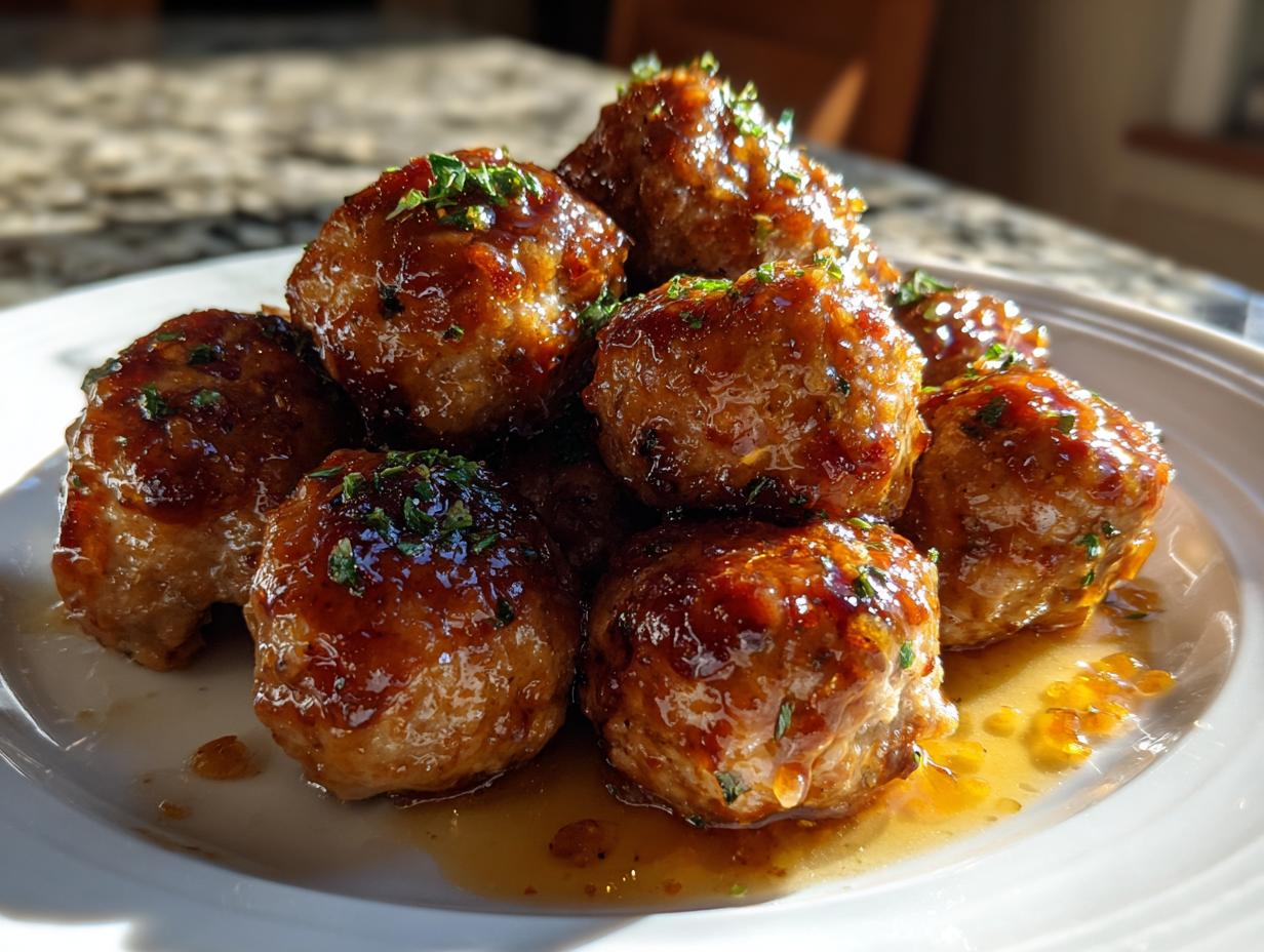 honey garlic ground turkey meatballs