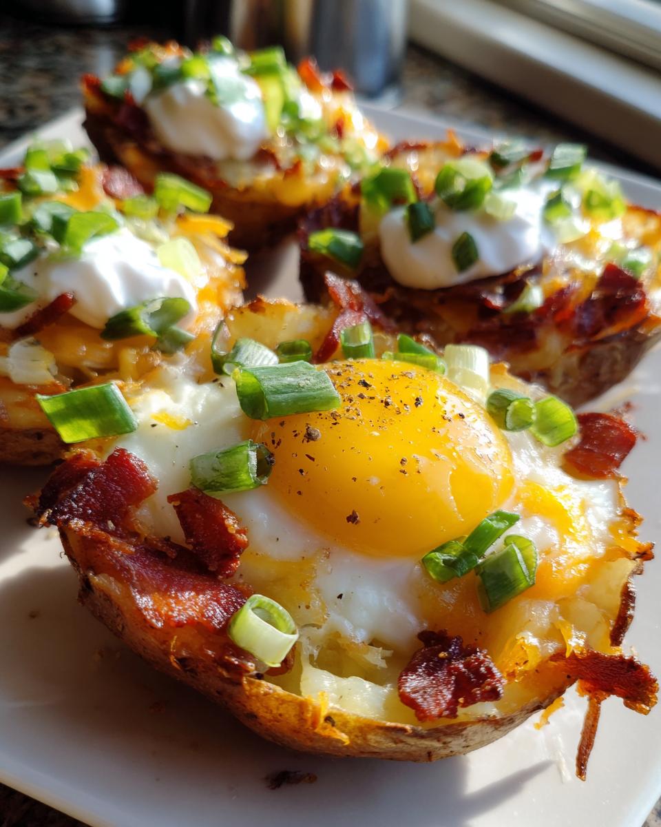 loaded breakfast potato skins - detail 1