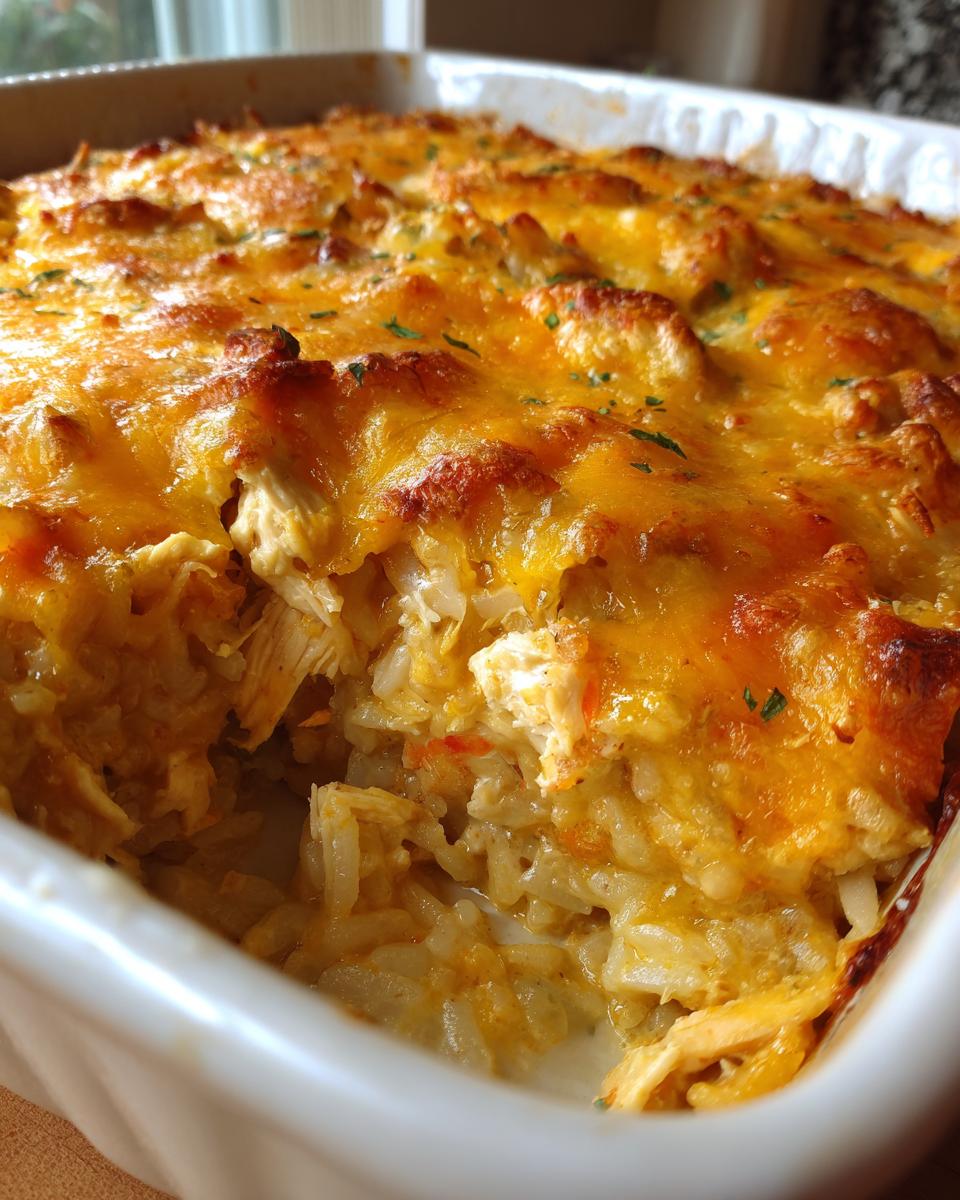 loaded cheesy chicken and rice bake - detail 1