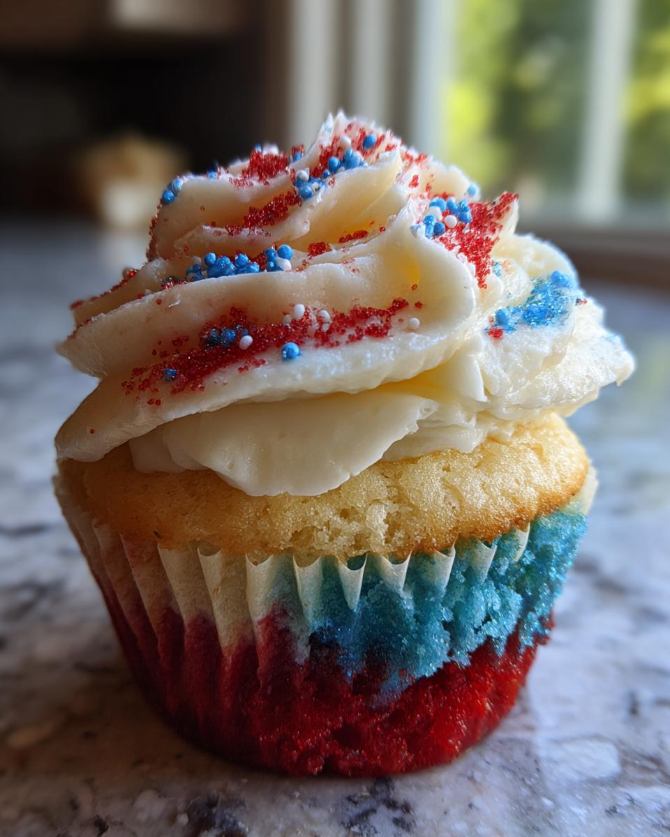 red white and blue cupcakes - detail 1
