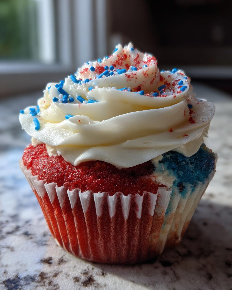 red white and blue cupcakes - detail 2