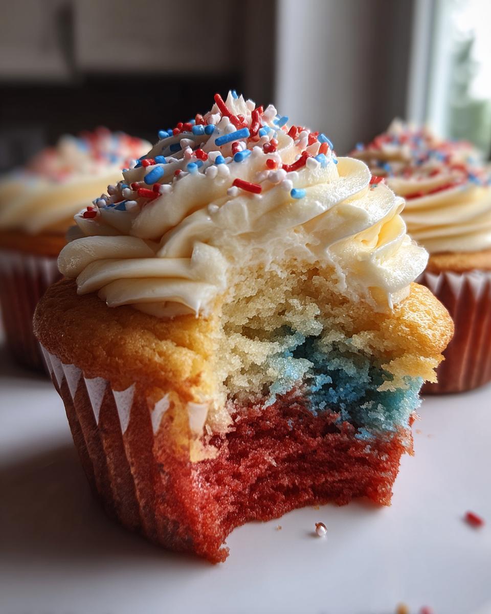 red white and blue cupcakes - detail 3