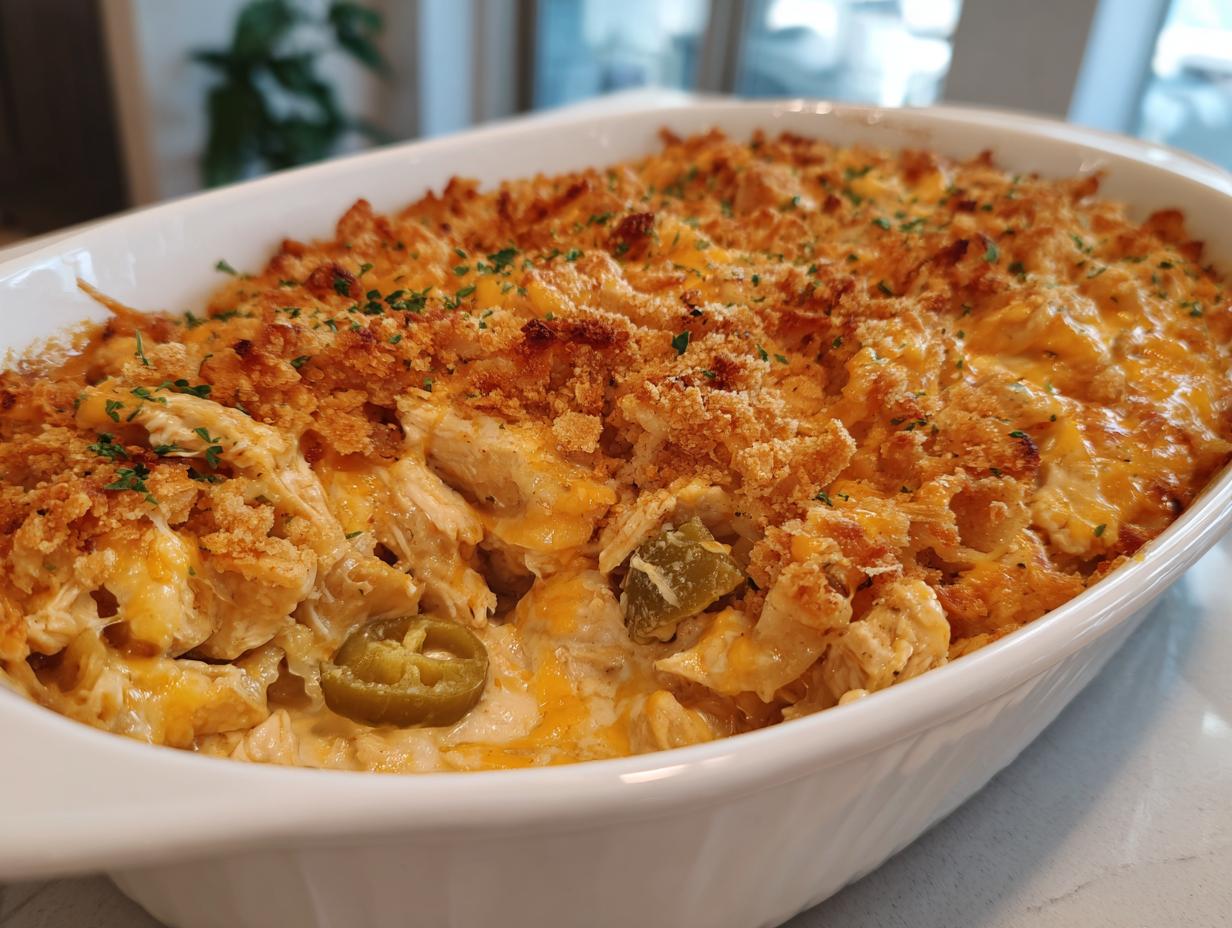 spicy cheddar jalapeno chicken casserole