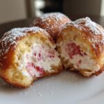 strawberry cheesecake stuffed donuts