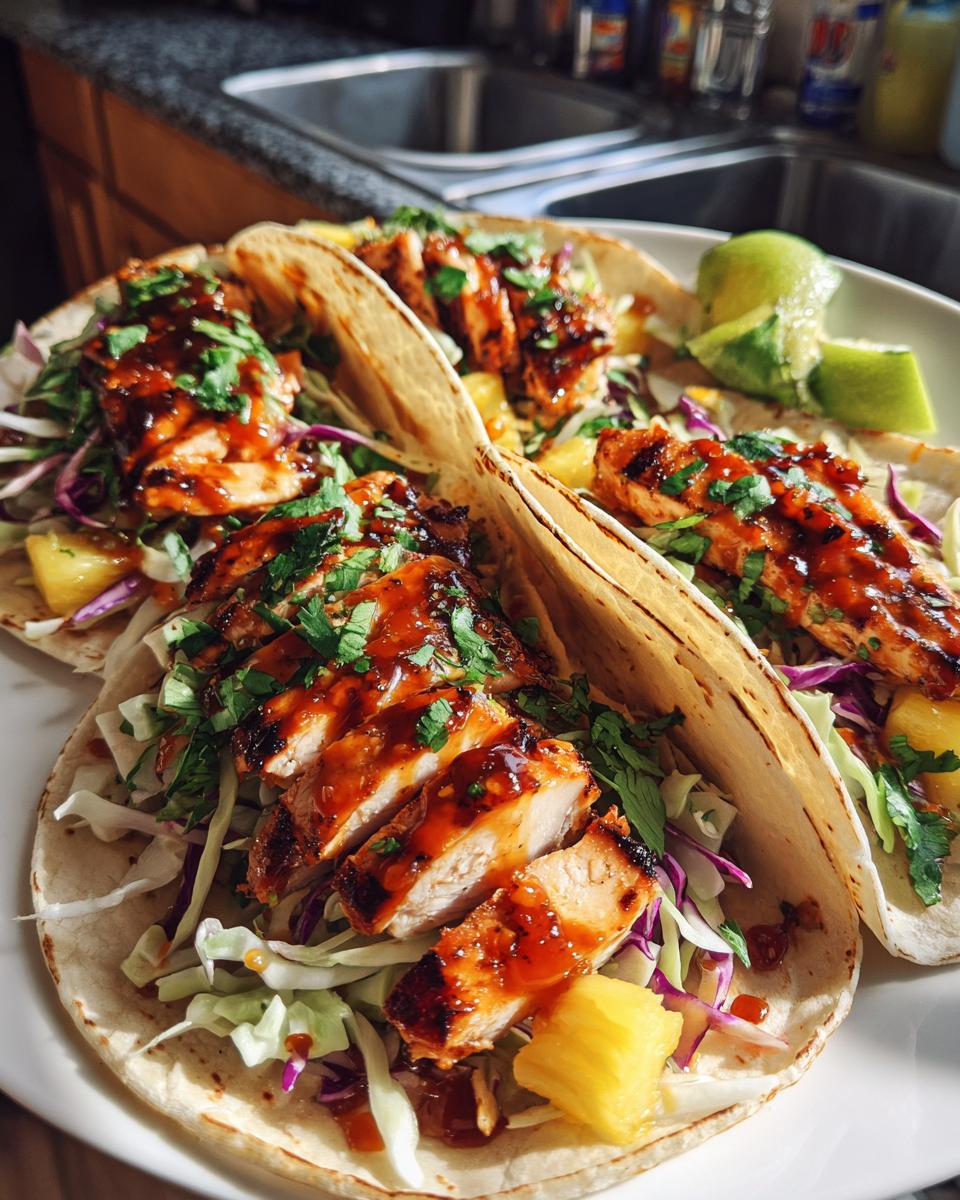 teriyaki chicken tacos - detail 1
