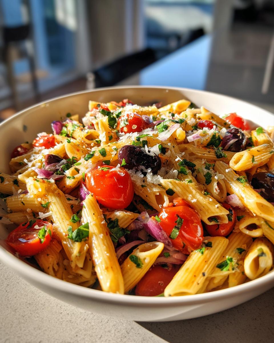 zesty italian pasta salad - detail 1