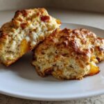 Caramelized White Chocolate Peach Scones