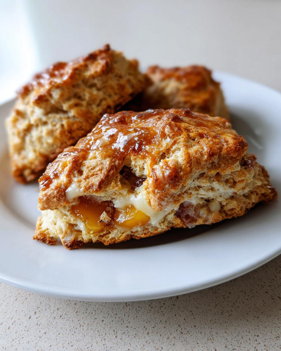 Caramelized White Chocolate Peach Scones - detail 2