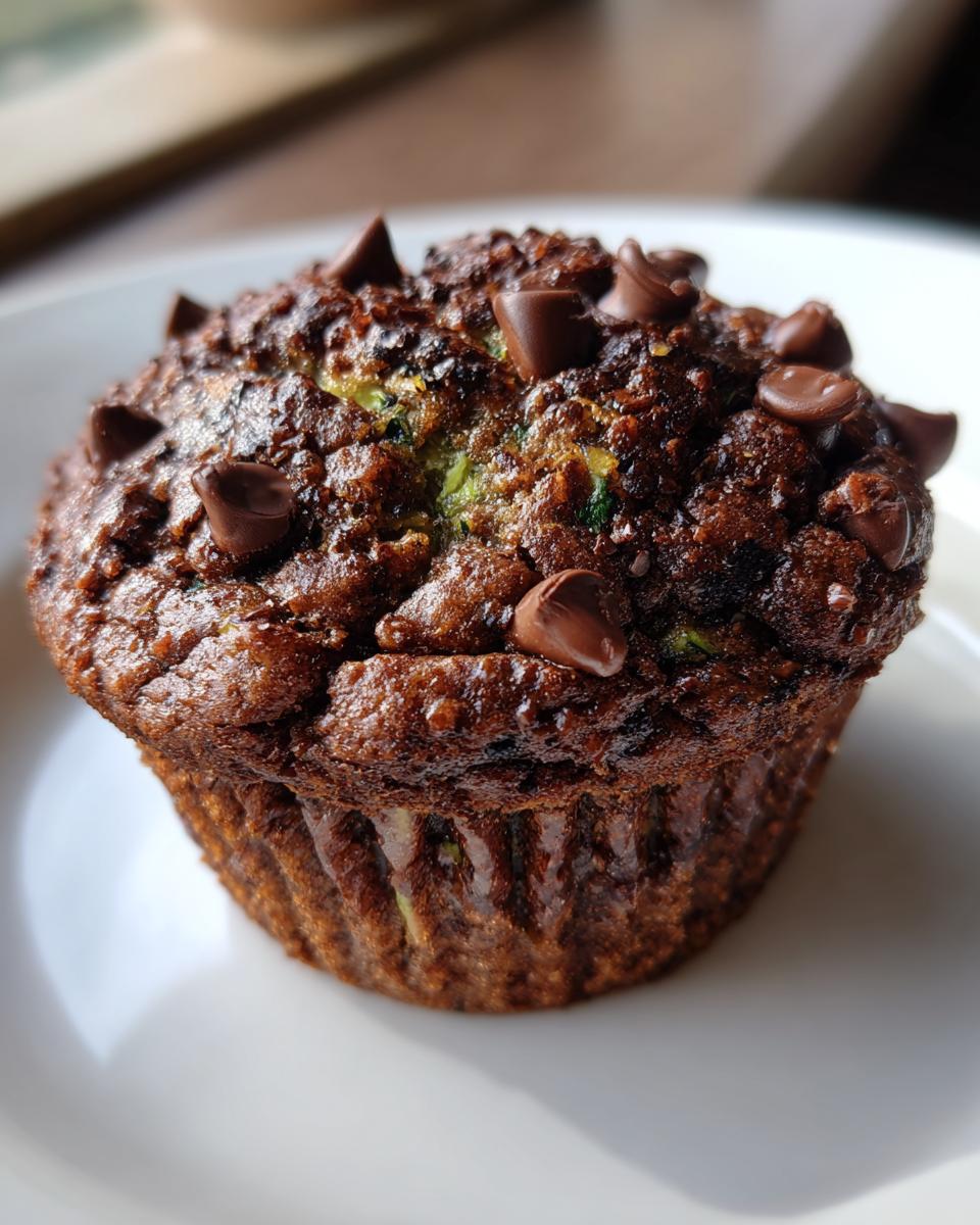 Chocolate Zucchini Cottage Cheese Muffins - detail 2
