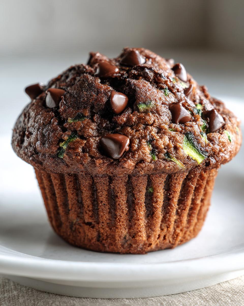 Chocolate Zucchini Cottage Cheese Muffins - detail 3