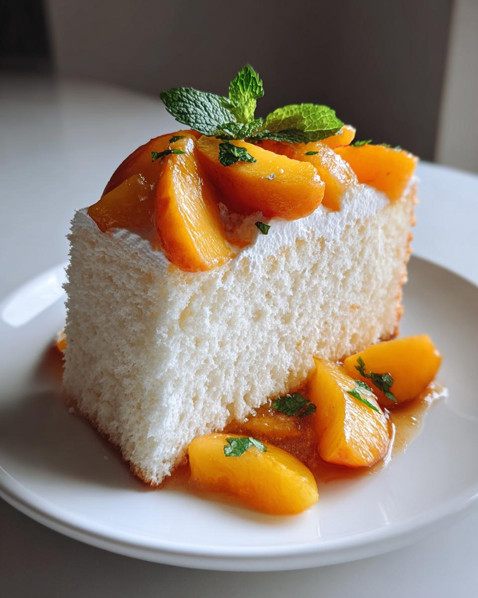 Citrus Angel Food Cake with Peaches - detail 1