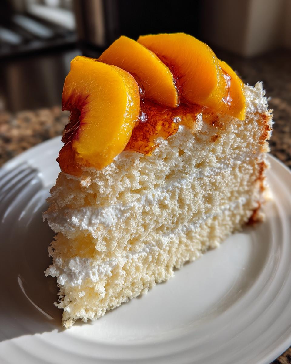 Citrus Angel Food Cake with Peaches - detail 2