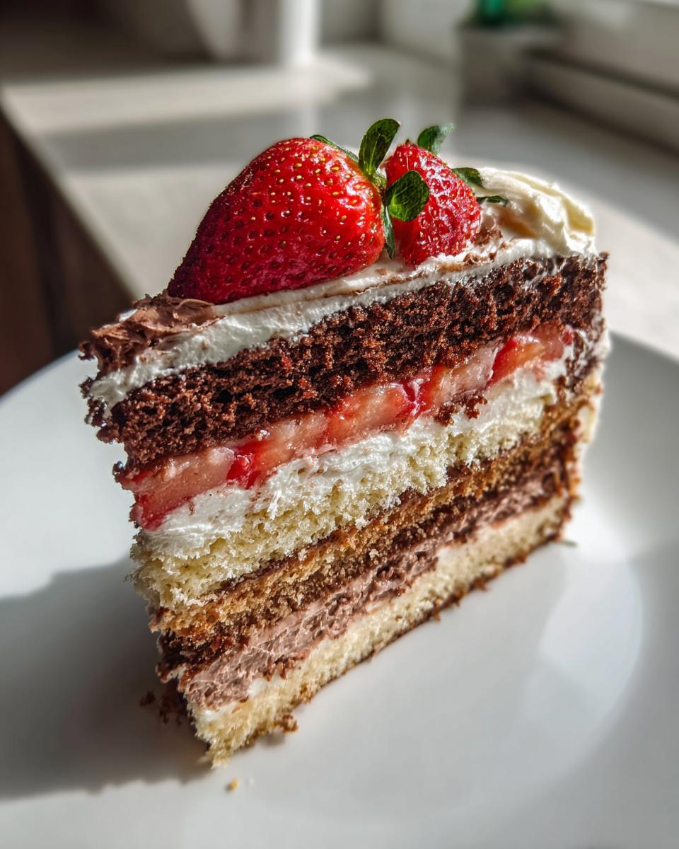 Classic Neapolitan Layer Cake - detail 3