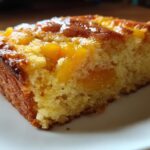 Corn Bread and Peaches Baked on the Grill