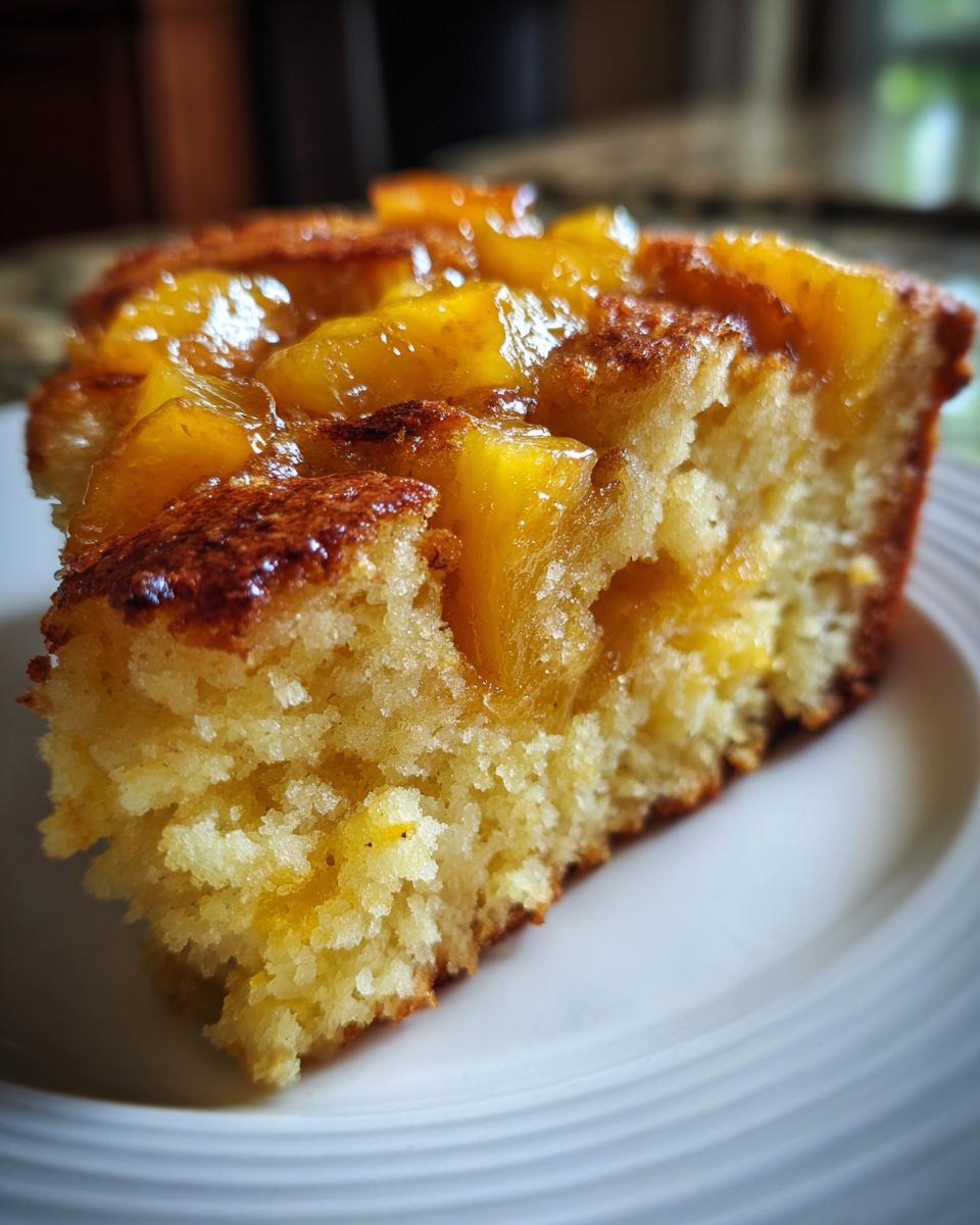Corn Bread and Peaches Baked on the Grill - detail 2