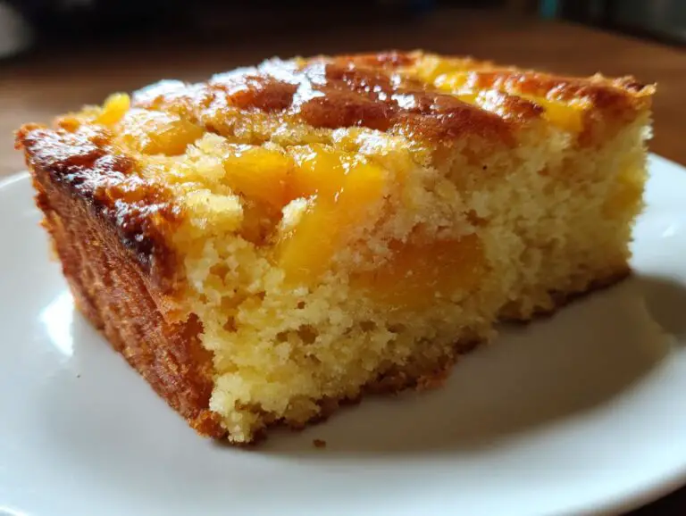 Corn Bread and Peaches Baked on the Grill