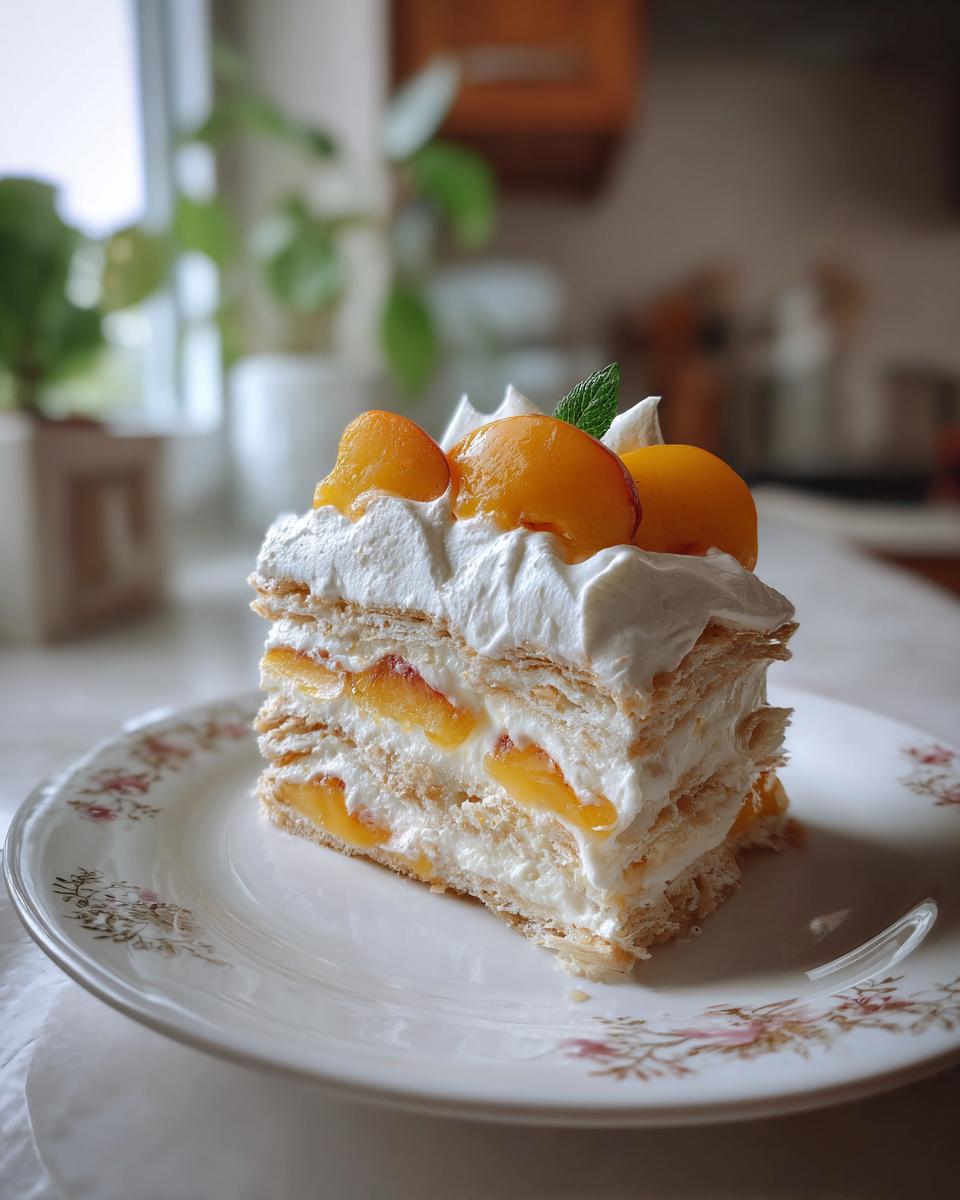 Dacquoise with Peaches and Cream - detail 1