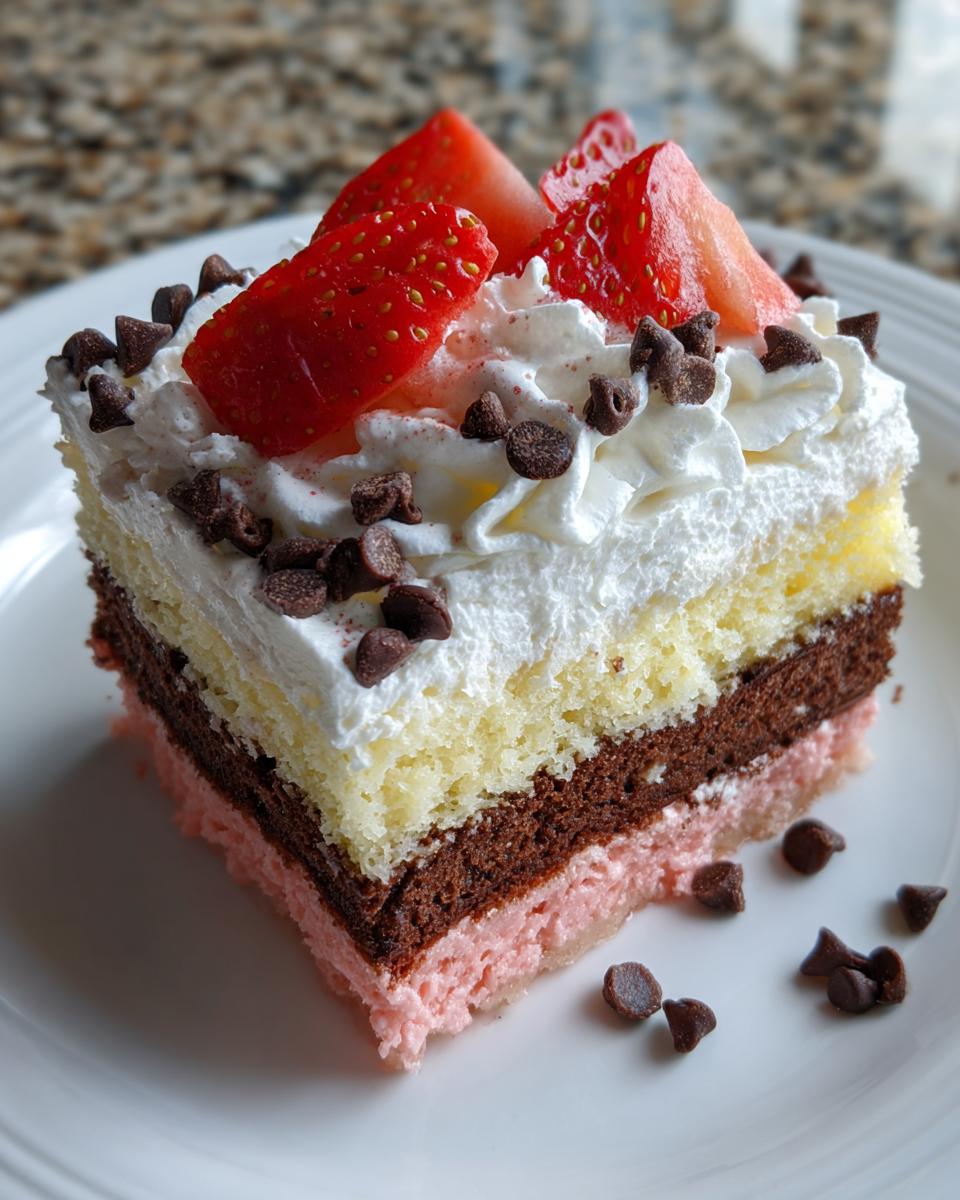 Easy Neapolitan Sheet Cake - detail 1