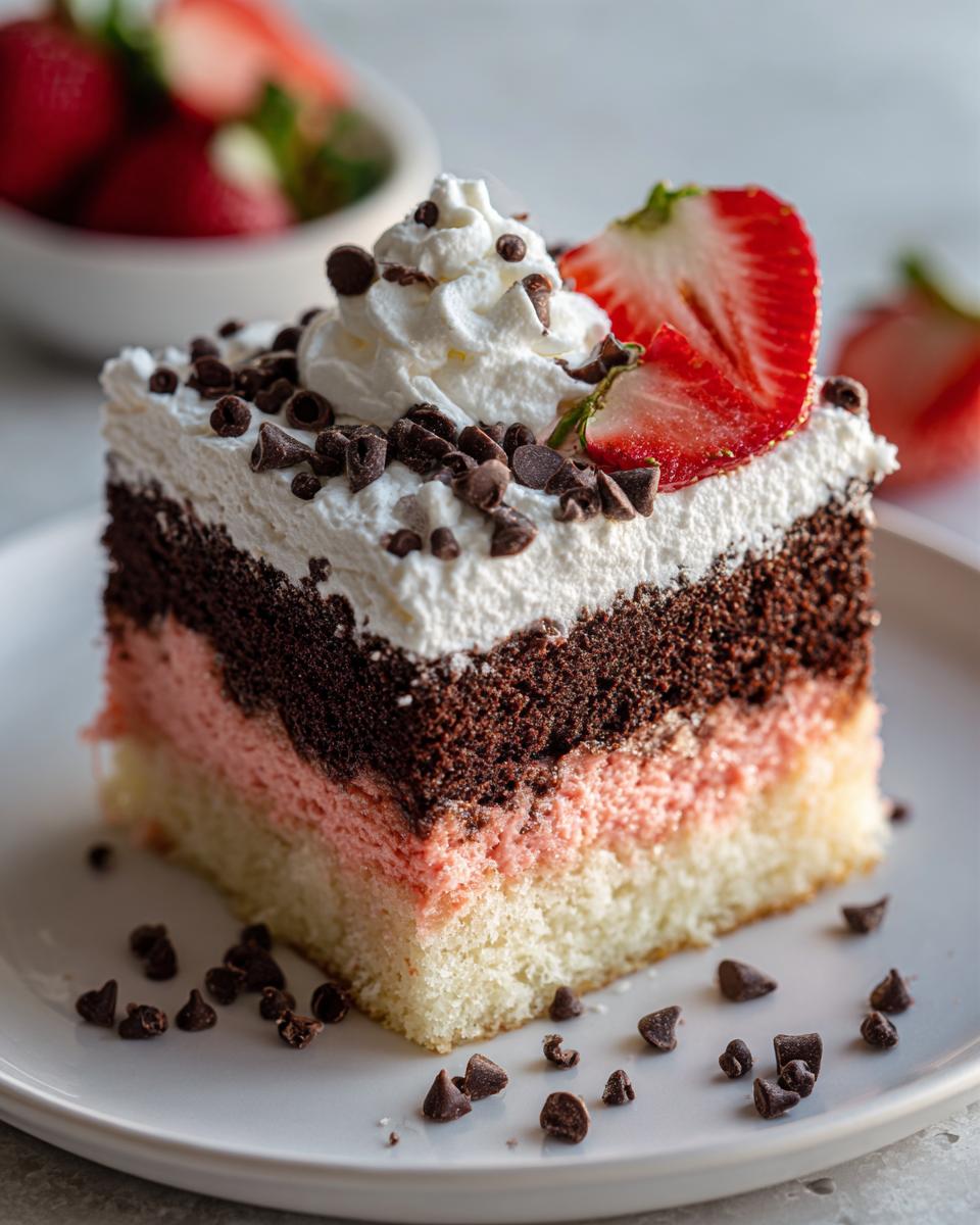 Easy Neapolitan Sheet Cake - detail 2