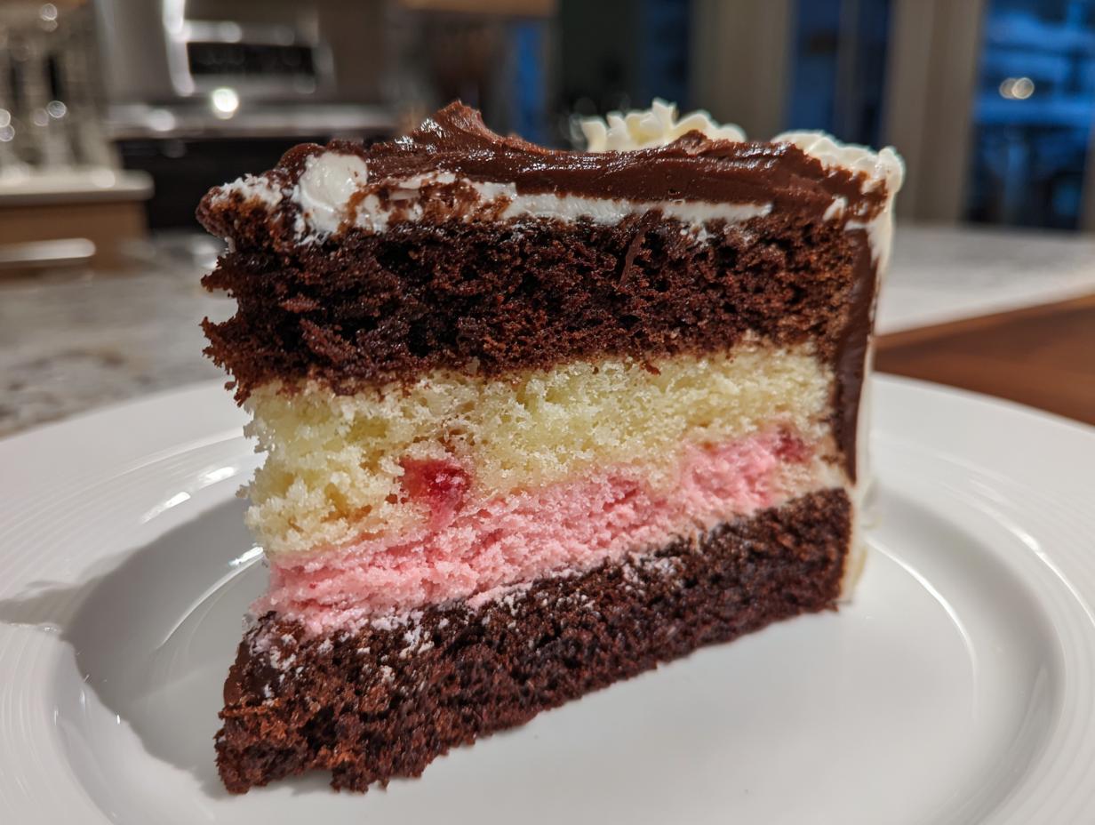 One-Batter Neapolitan Cake