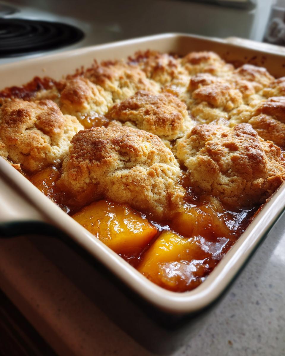 Peach Cobbler with Brown Butter Biscuit Topping - detail 2