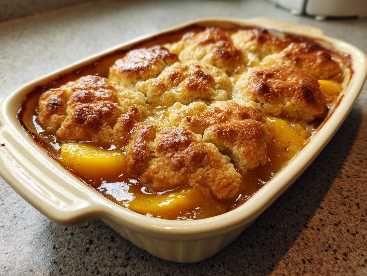 Irresistible Peach Cobbler with Brown Butter Biscuit Topping Recipe